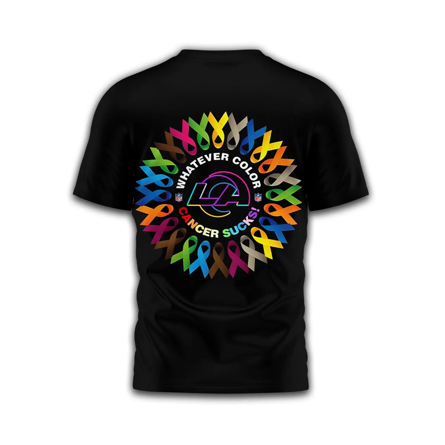 Los Angeles Rams | Premium Fight Cancer In All Colors 3D Shirt TD - HuddleStyle.com - Image 4