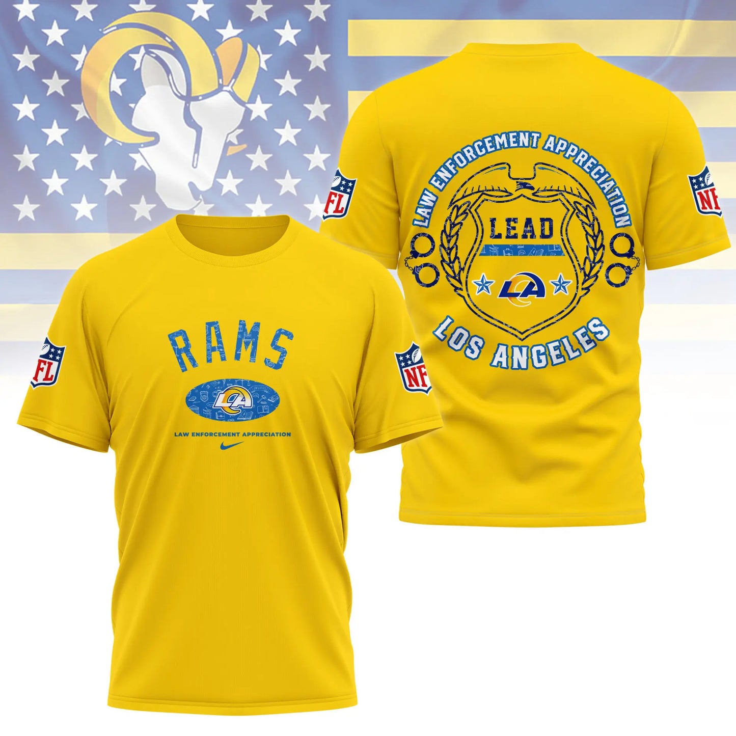 Los Angeles Rams | Premium Law Appreciation Month 3D Shirt NY - HuddleStyle.com - Image 5