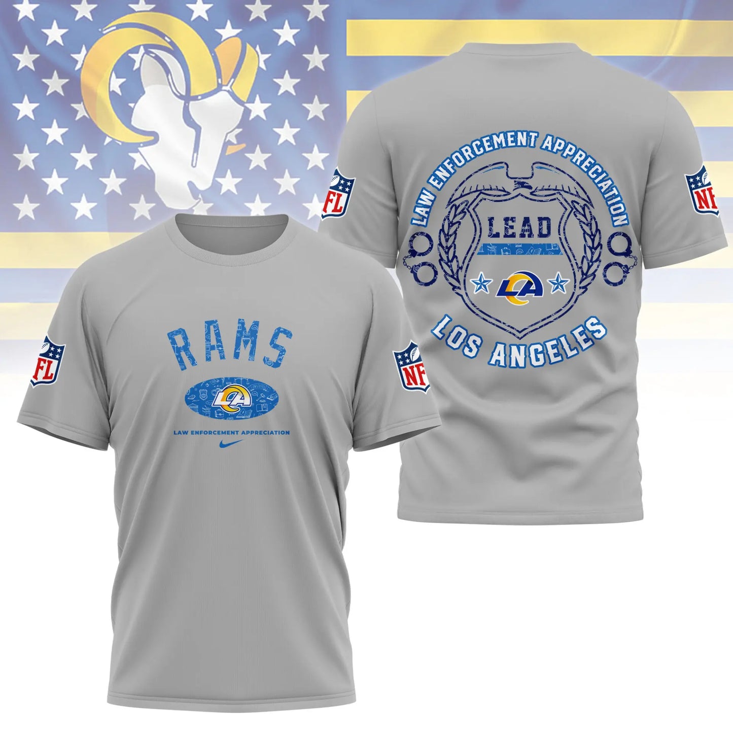 Los Angeles Rams | Premium Law Appreciation Month 3D Shirt NY - HuddleStyle.com - Image 6