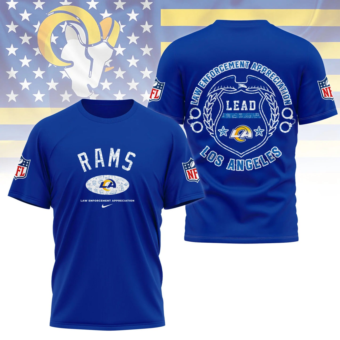 Los Angeles Rams | Premium Law Appreciation Month 3D Shirt NY - HuddleStyle.com - Image 3