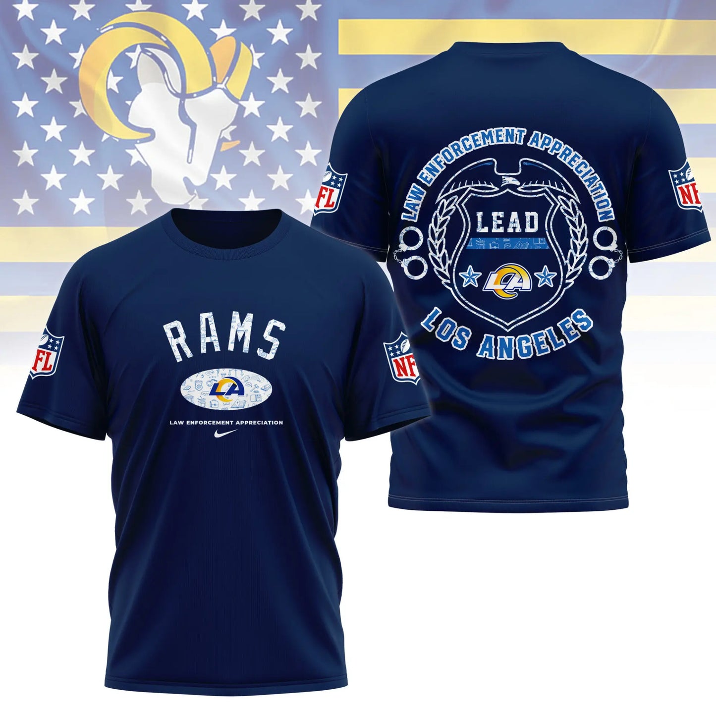 Los Angeles Rams | Premium Law Appreciation Month 3D Shirt NY - HuddleStyle.com - Image 4