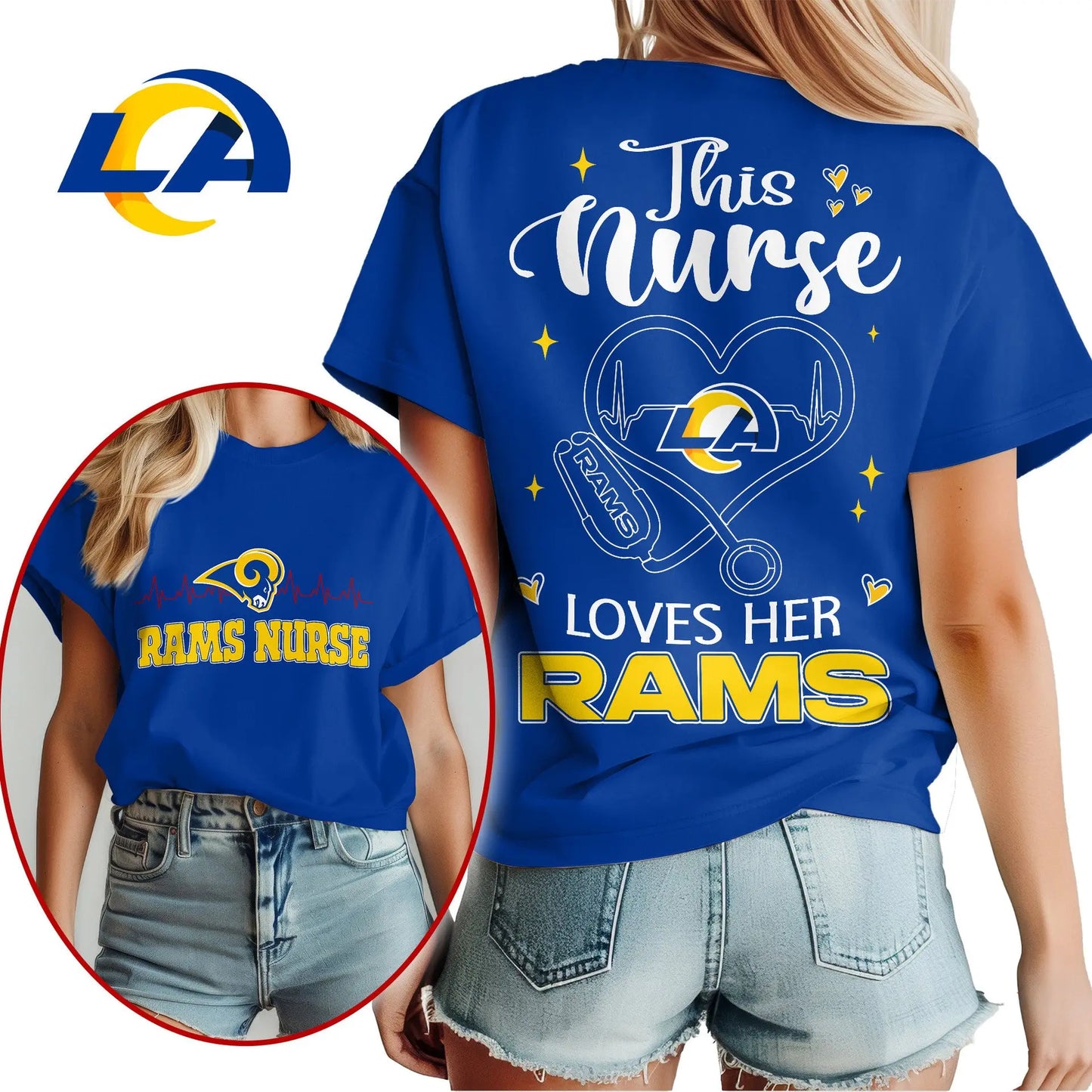 Los Angeles Rams | Premium Nurse Appreciation Month Women’s Shirt NY - HuddleStyle.com - Image 5