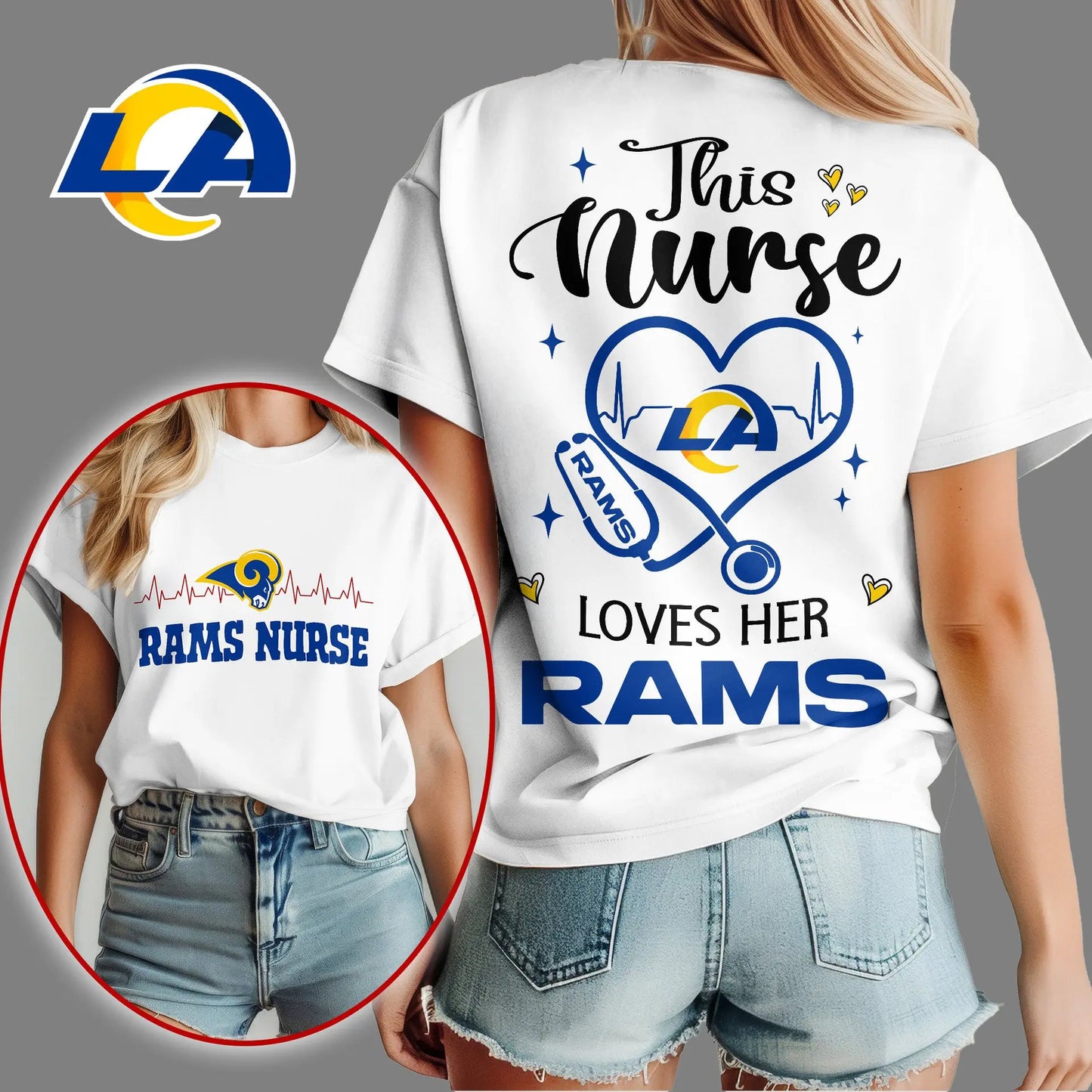 Los Angeles Rams | Premium Nurse Appreciation Month Women’s Shirt NY - HuddleStyle.com - Image 4