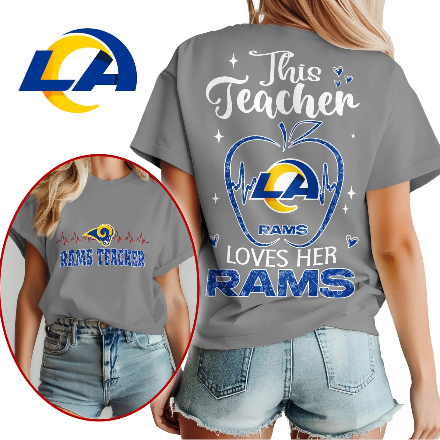 Los Angeles Rams | Premium Teacher Appreciation Month Women Shirt NY - HuddleStyle.com - Image 5
