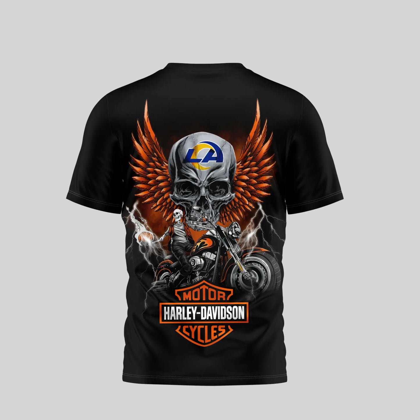 Los Angeles Rams | Premium NFL Harley Davidson 3D Shirt TD - HuddleStyle.com - Image 3