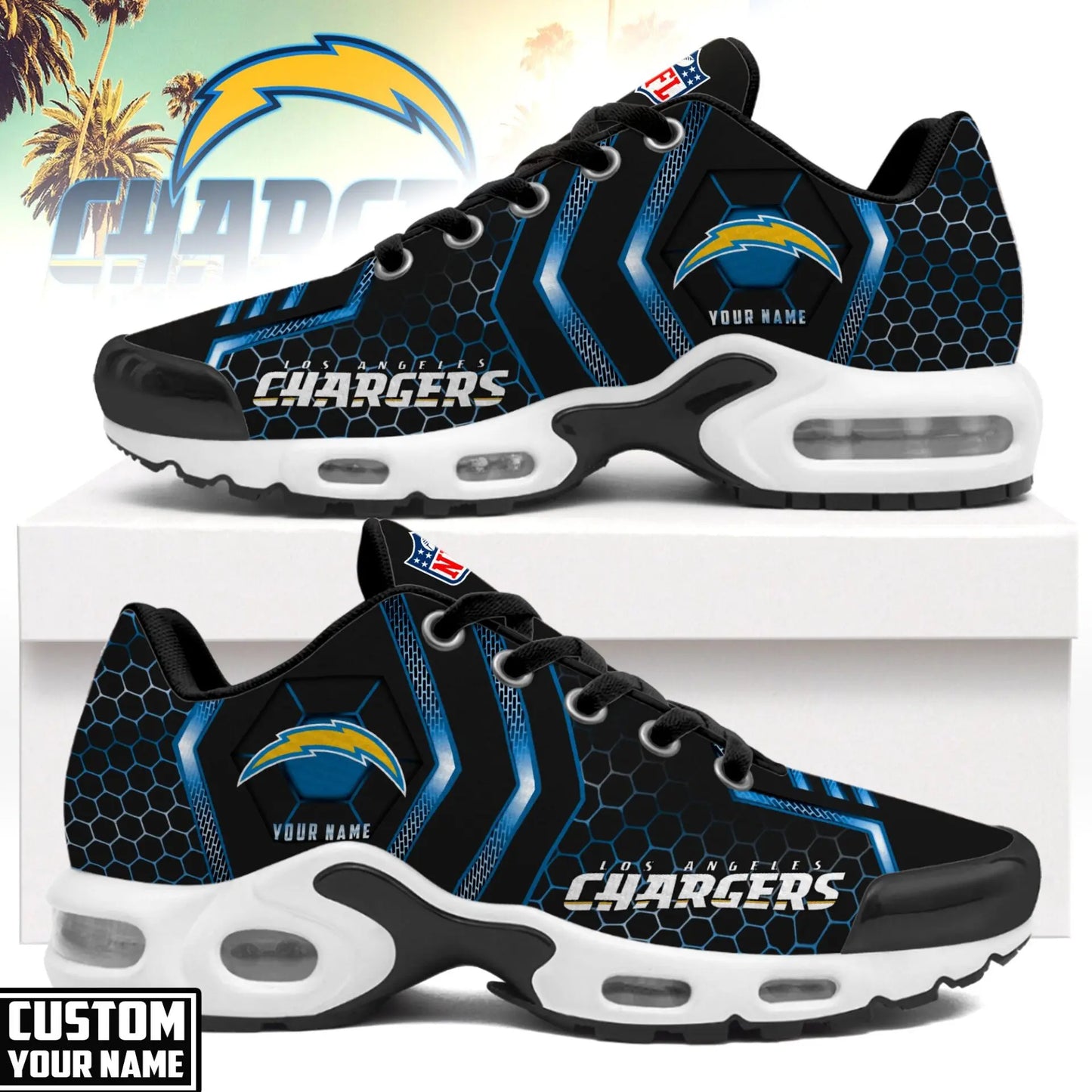 Los Angeles Chargers | NFL Personalized Air Max Shoes Exclusive Edition TD200925 - HuddleStyle.com - Main