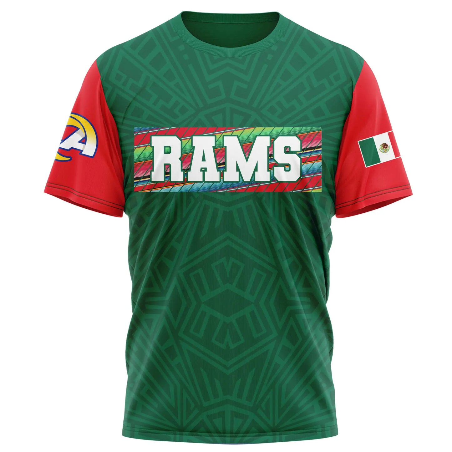Los Angeles Rams | Premium NFL Mexican Heritage Celebration 3D Shirt HI - HuddleStyle.com - Main