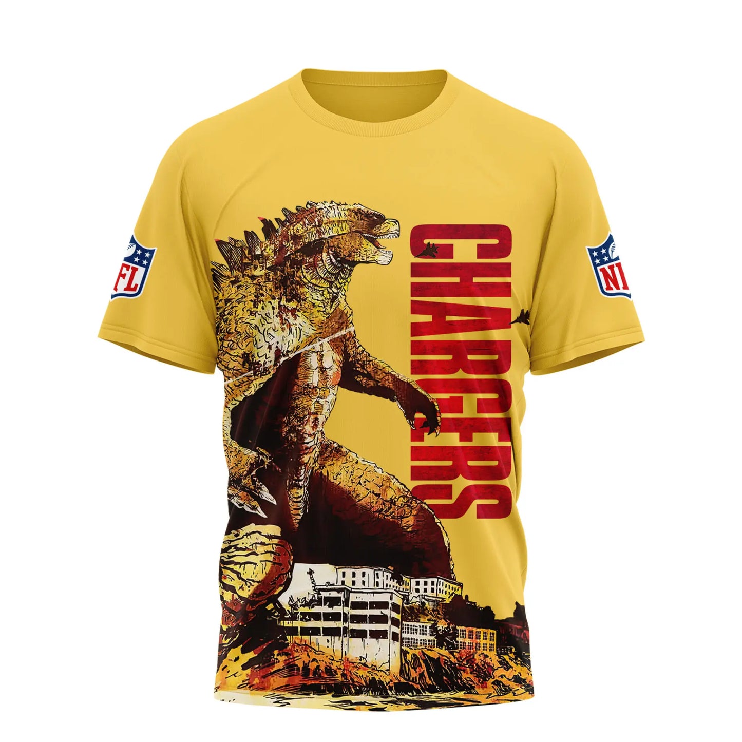 Los Angeles Chargers | Premium NFL Godzilla King of the Monsters 3D Shirt NY - HuddleStyle.com - Image 2