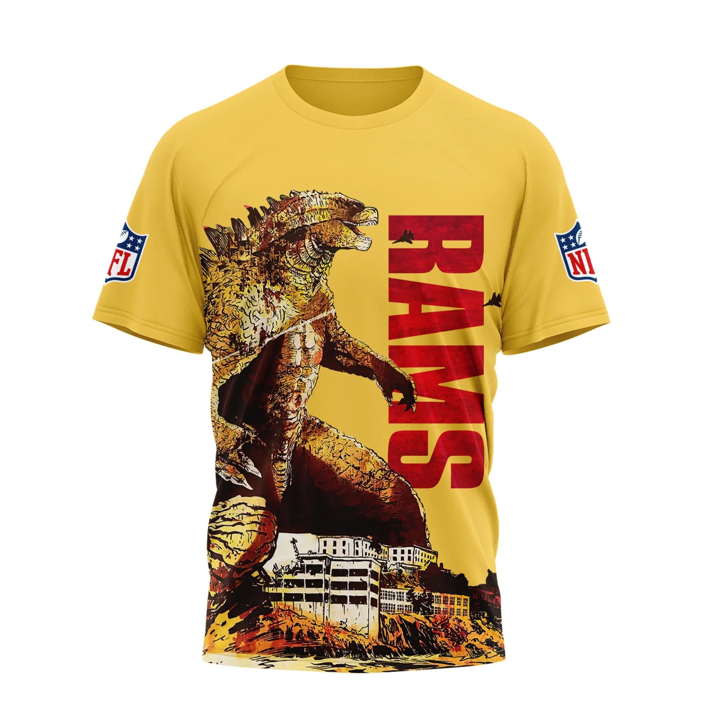Los Angeles Rams | Premium NFL Godzilla King of the Monsters 3D Shirt NY - HuddleStyle.com - Image 2