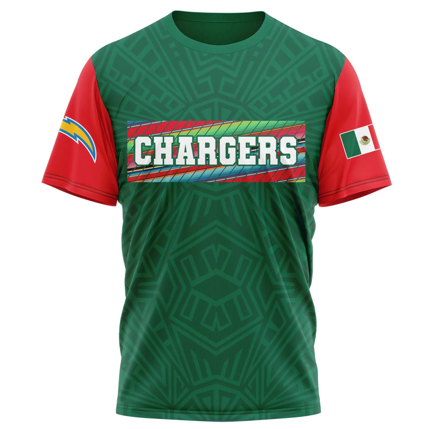 Los Angeles Chargers | Premium NFL Mexican Heritage Celebration 3D Shirt HI - HuddleStyle.com - Image 2