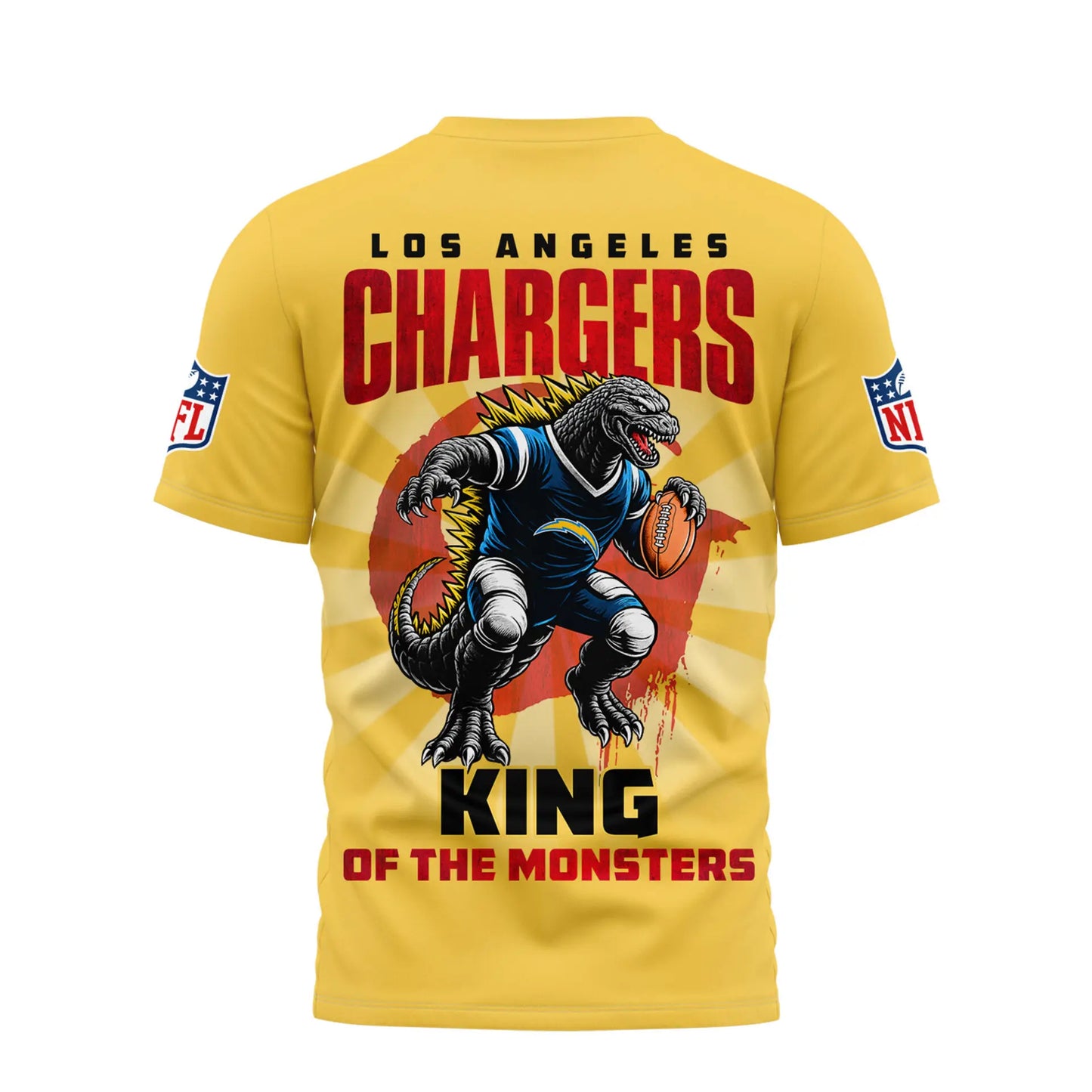 Los Angeles Chargers | Premium NFL Godzilla King of the Monsters 3D Shirt NY - HuddleStyle.com - Image 3