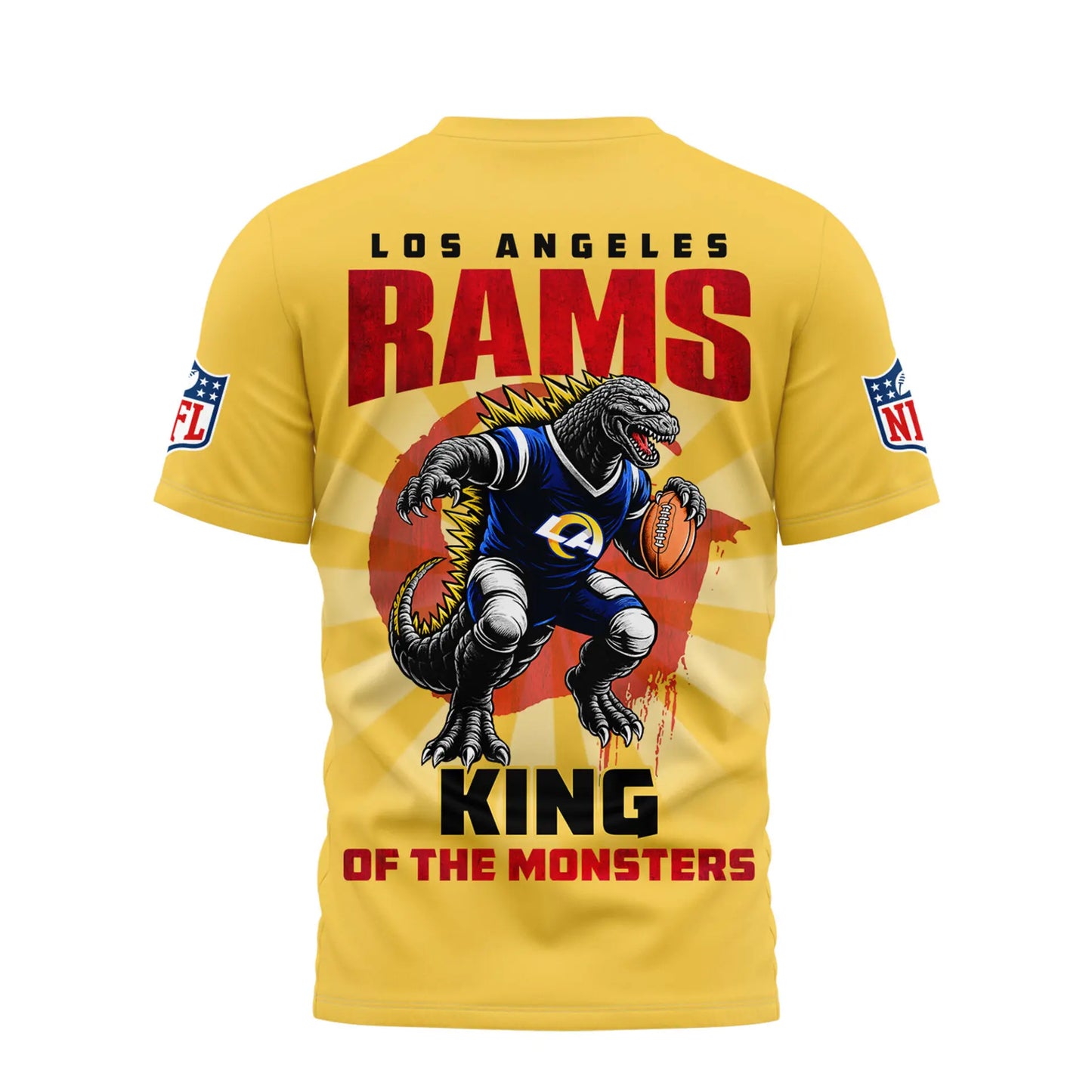 Los Angeles Rams | Premium NFL Godzilla King of the Monsters 3D Shirt NY - HuddleStyle.com - Image 3
