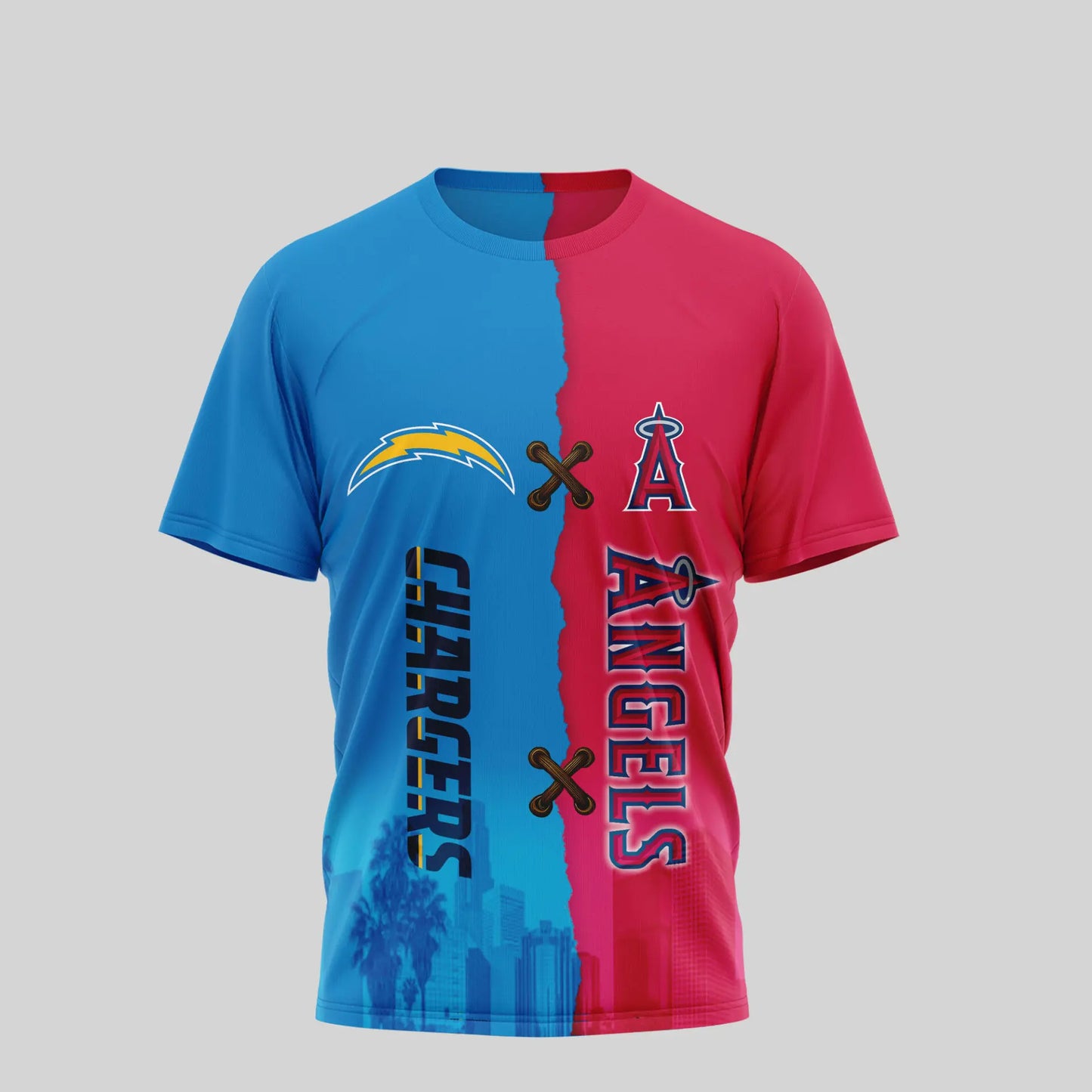 Los Angeles Chargers - Los Angeles Angels | Kiss Cam Caught Cheating 3D Shirt TD - HuddleStyle.com - Image 3