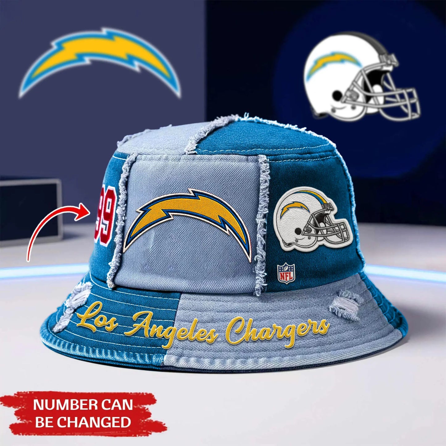 Los Angeles Chargers | Premium Bucket Hat TD - HuddleStyle.com - Image 2