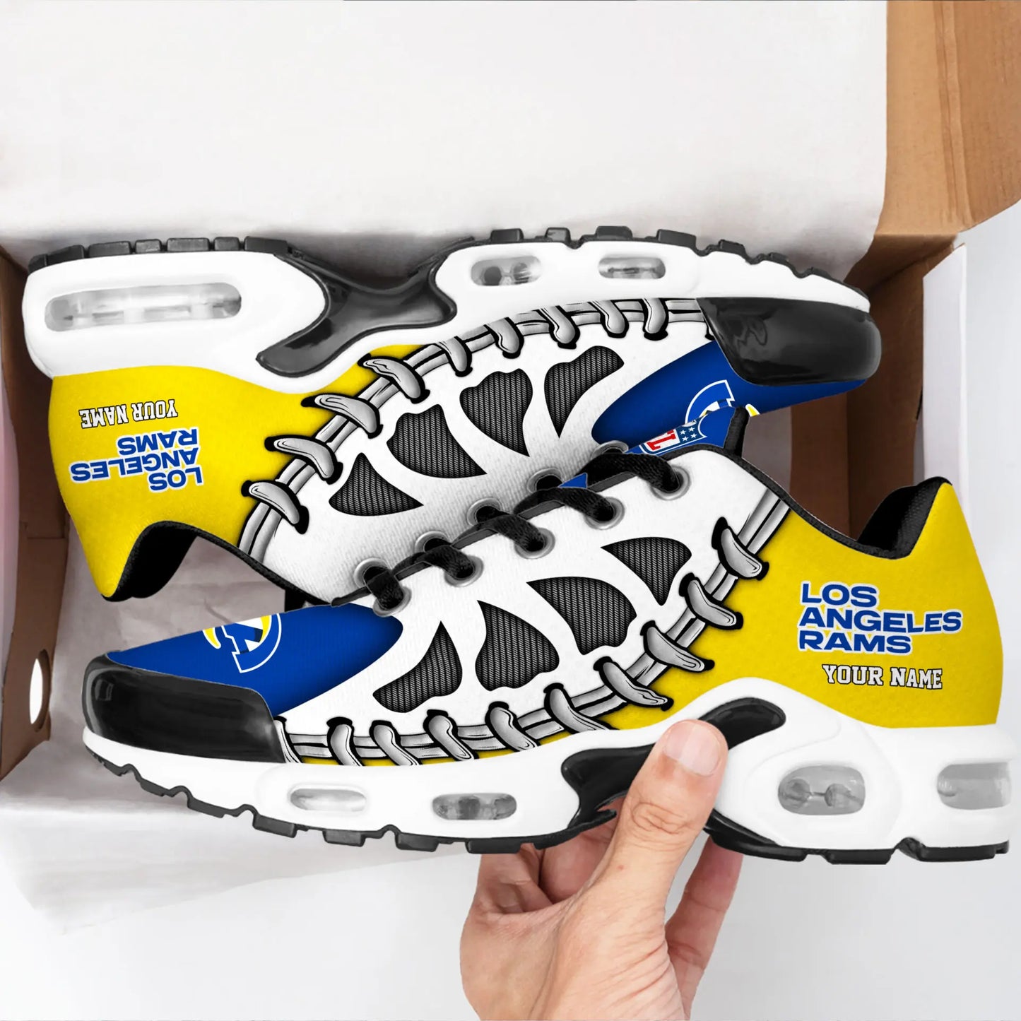 Los Angeles Rams | Premium NFL Custom Air Max Shoes for Fans NY - HuddleStyle.com - Image 2
