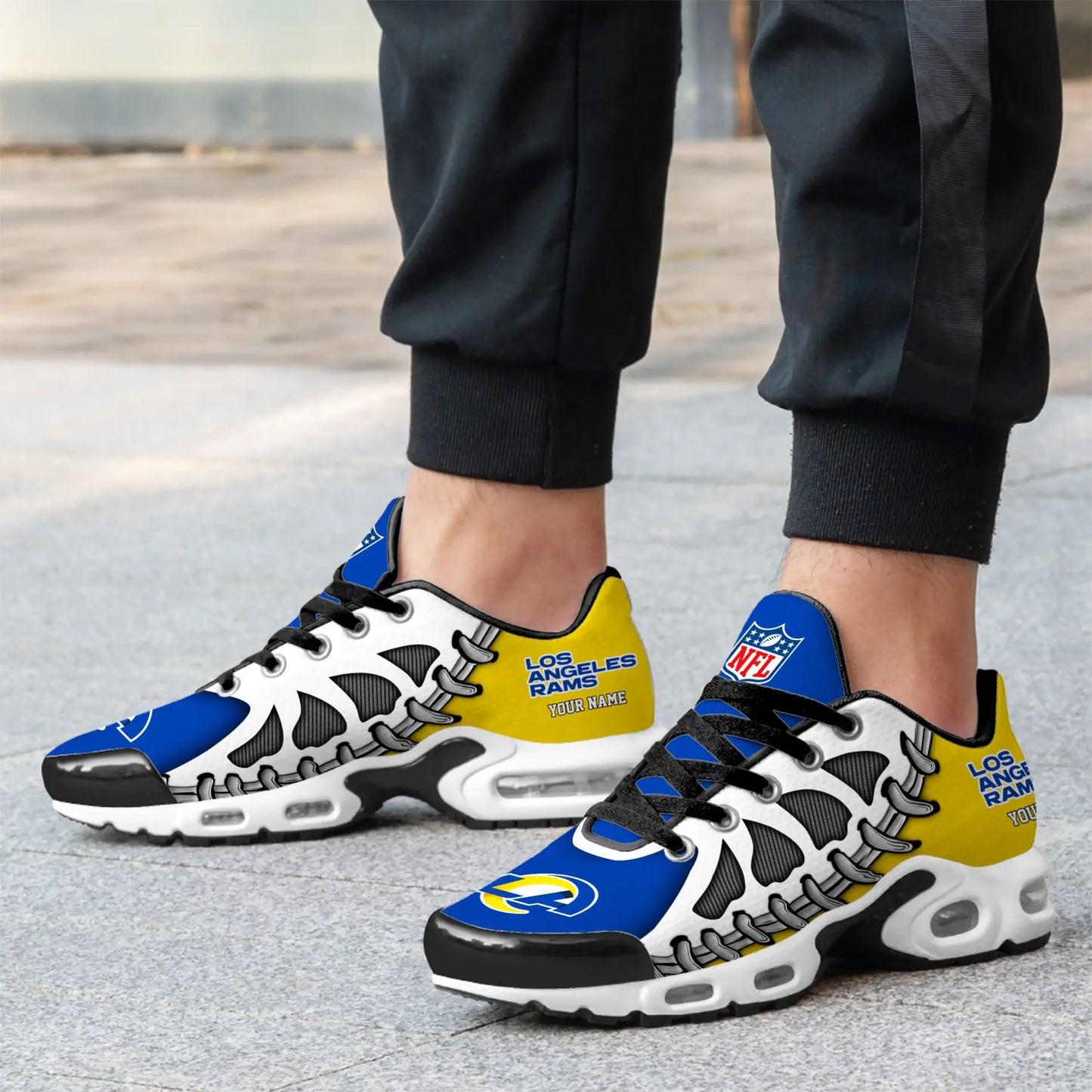 Los Angeles Rams | Premium NFL Custom Air Max Shoes for Fans NY - HuddleStyle.com - Image 3