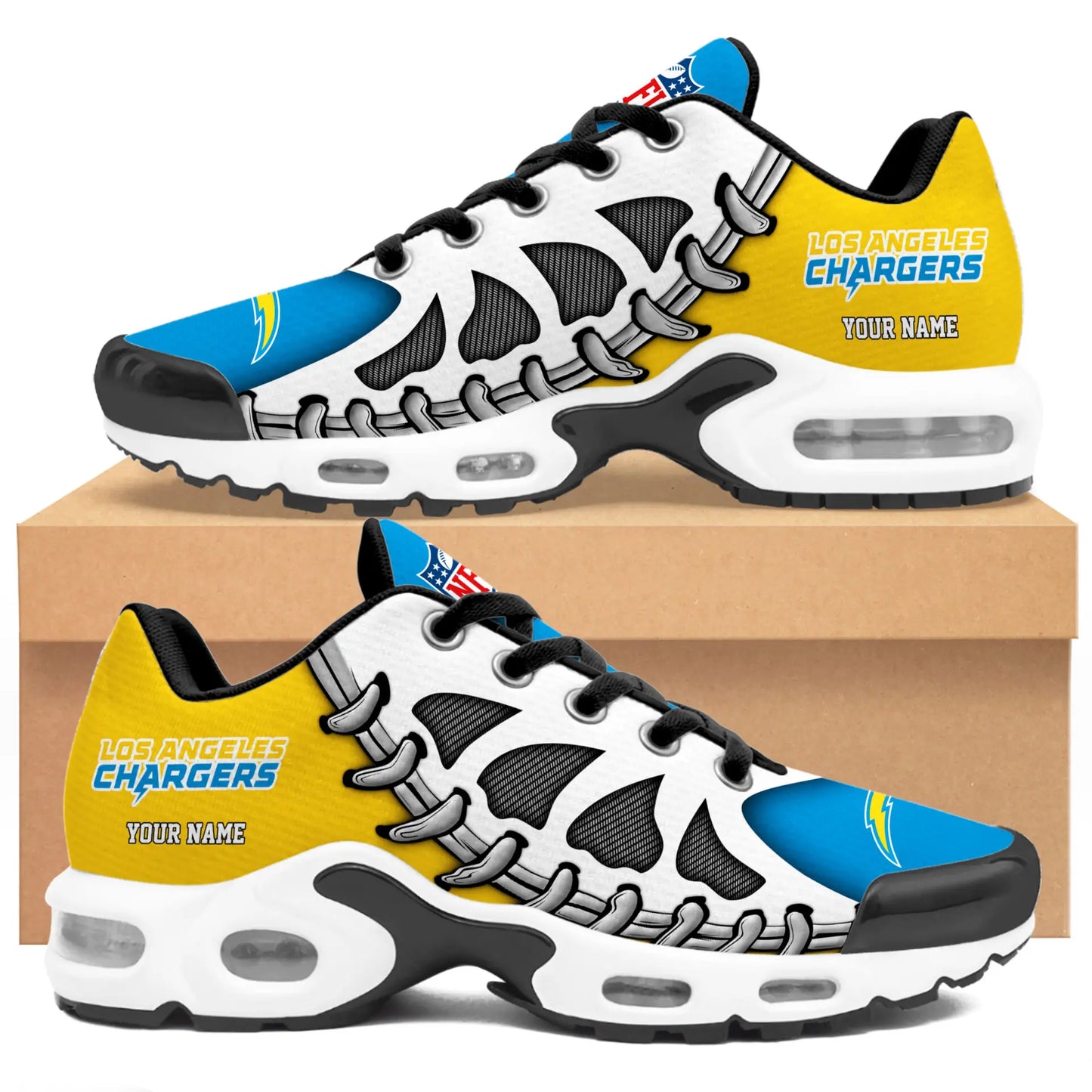 Los Angeles Chargers | Premium NFL Custom Air Max Shoes for Fans NY - HuddleStyle.com - Image 4
