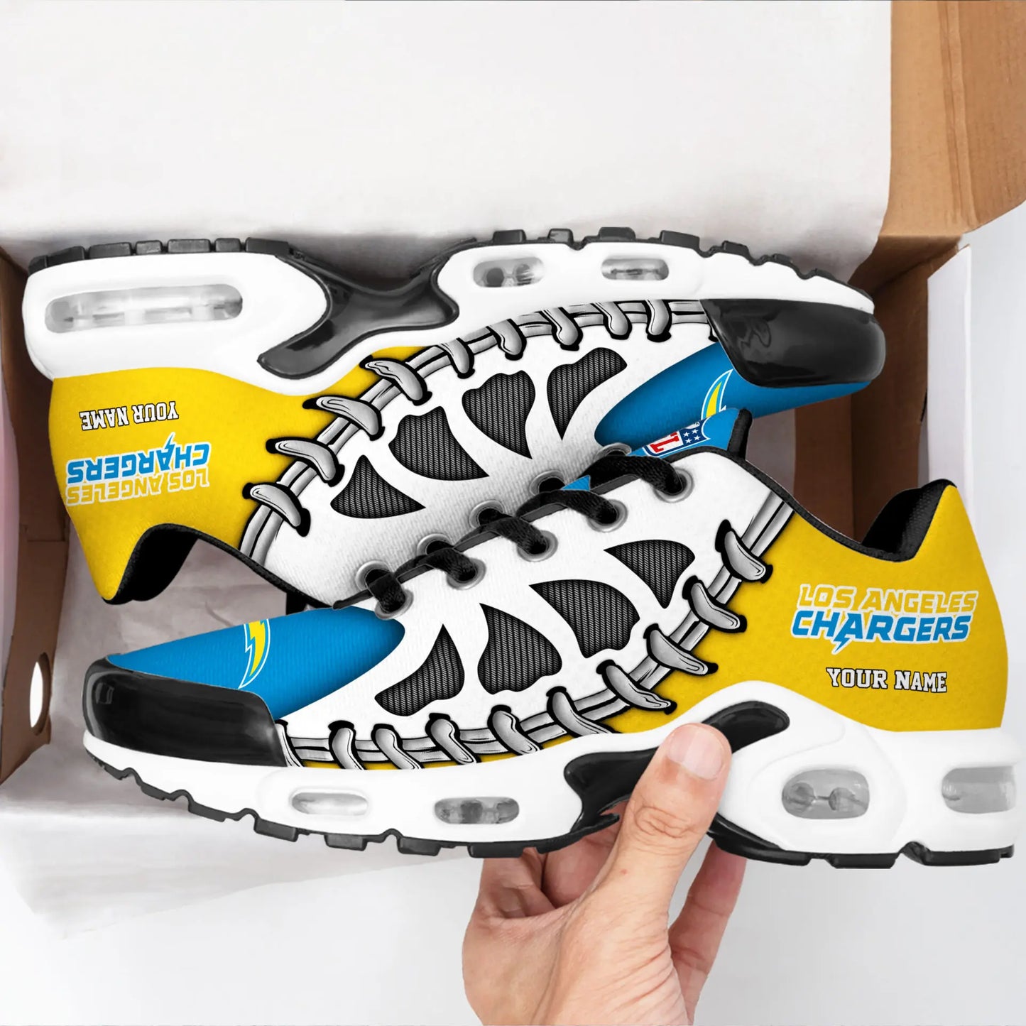 Los Angeles Chargers | Premium NFL Custom Air Max Shoes for Fans NY - HuddleStyle.com - Image 2