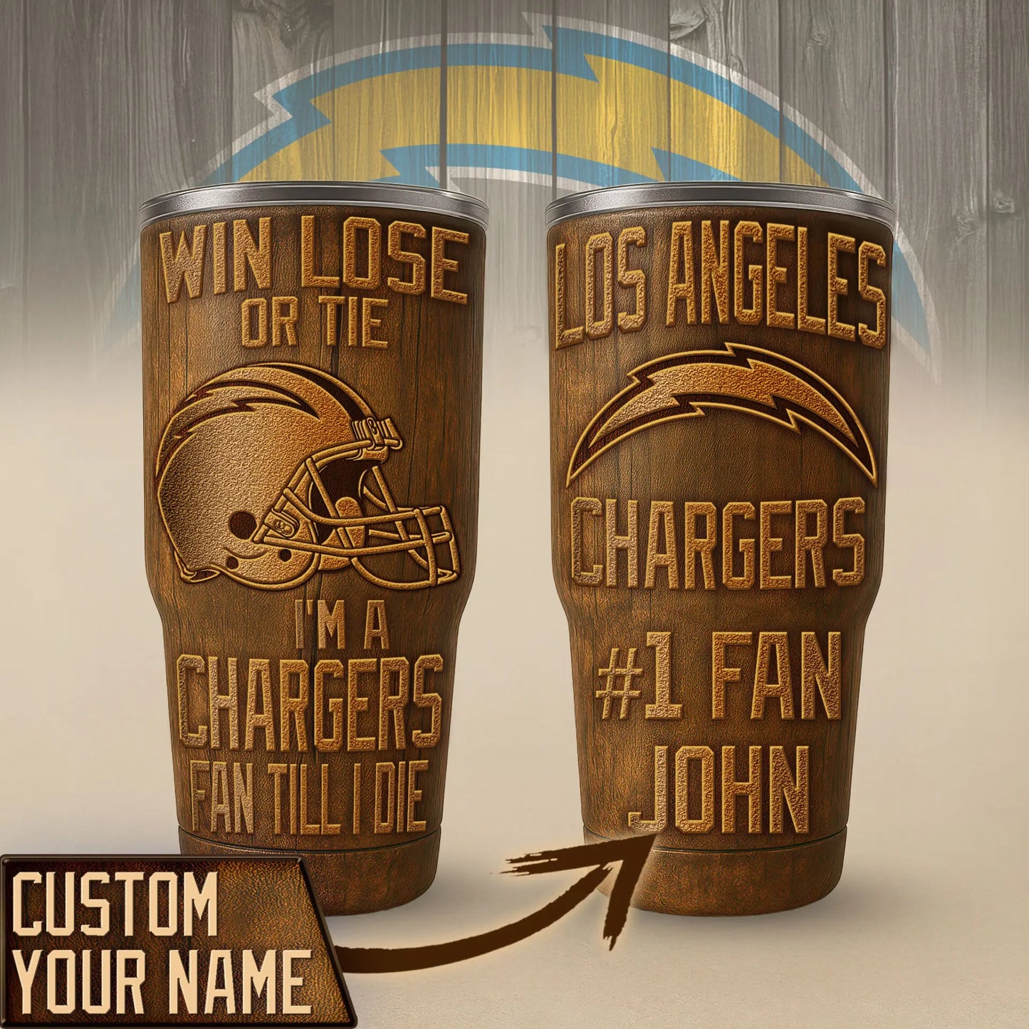 Los Angeles Chargers | PREMIUM TUMBLER TD - HuddleStyle.com - Image 4