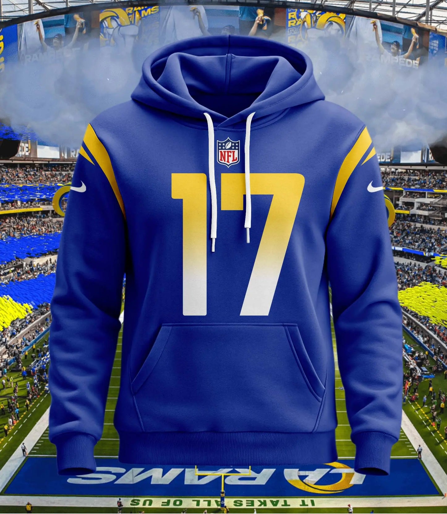 Los Angeles Rams | Hoodie Style Jersey Custom Name And Number - HuddleStyle.com - Image 2