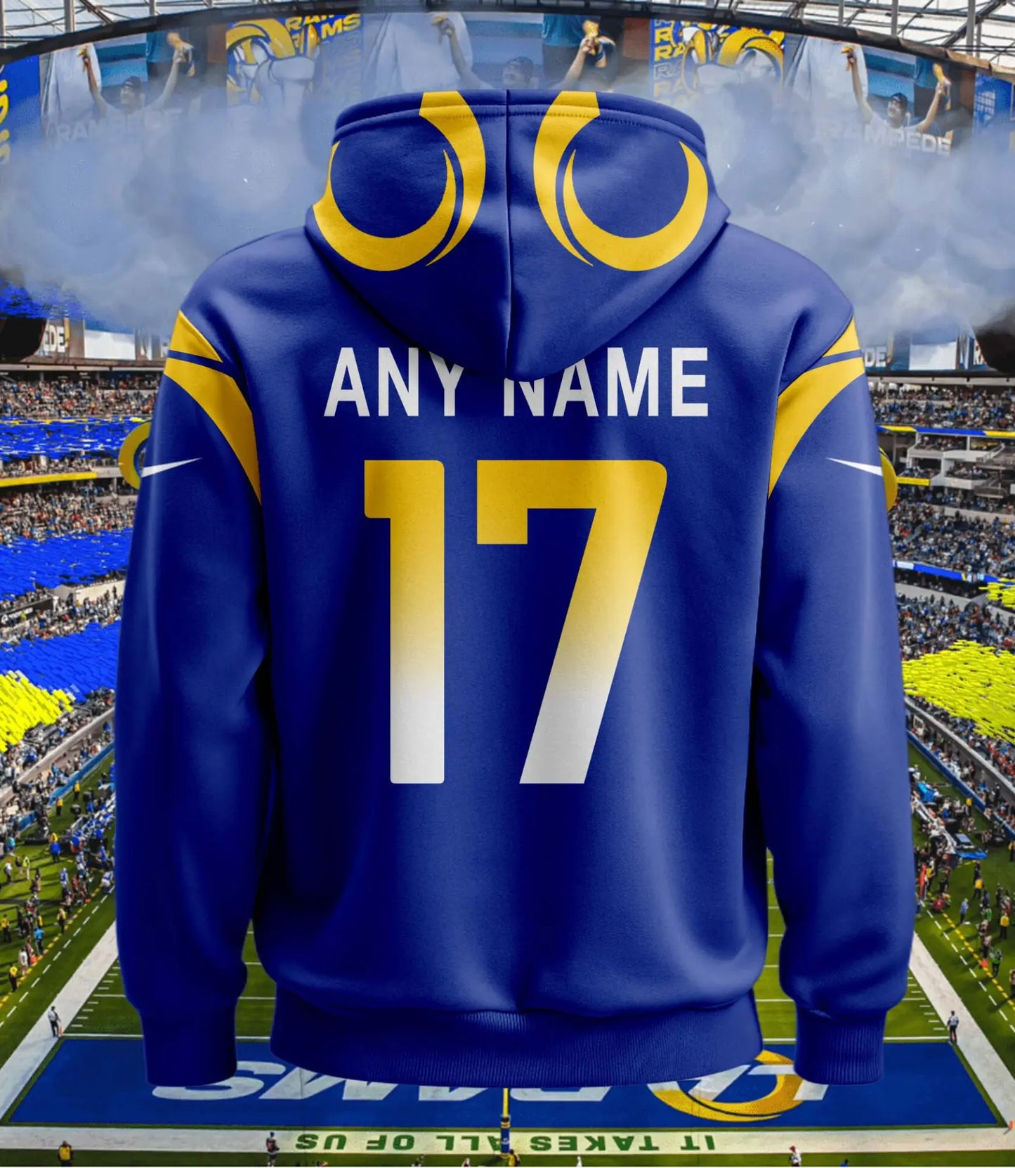 Los Angeles Rams | Hoodie Style Jersey Custom Name And Number - HuddleStyle.com - Main