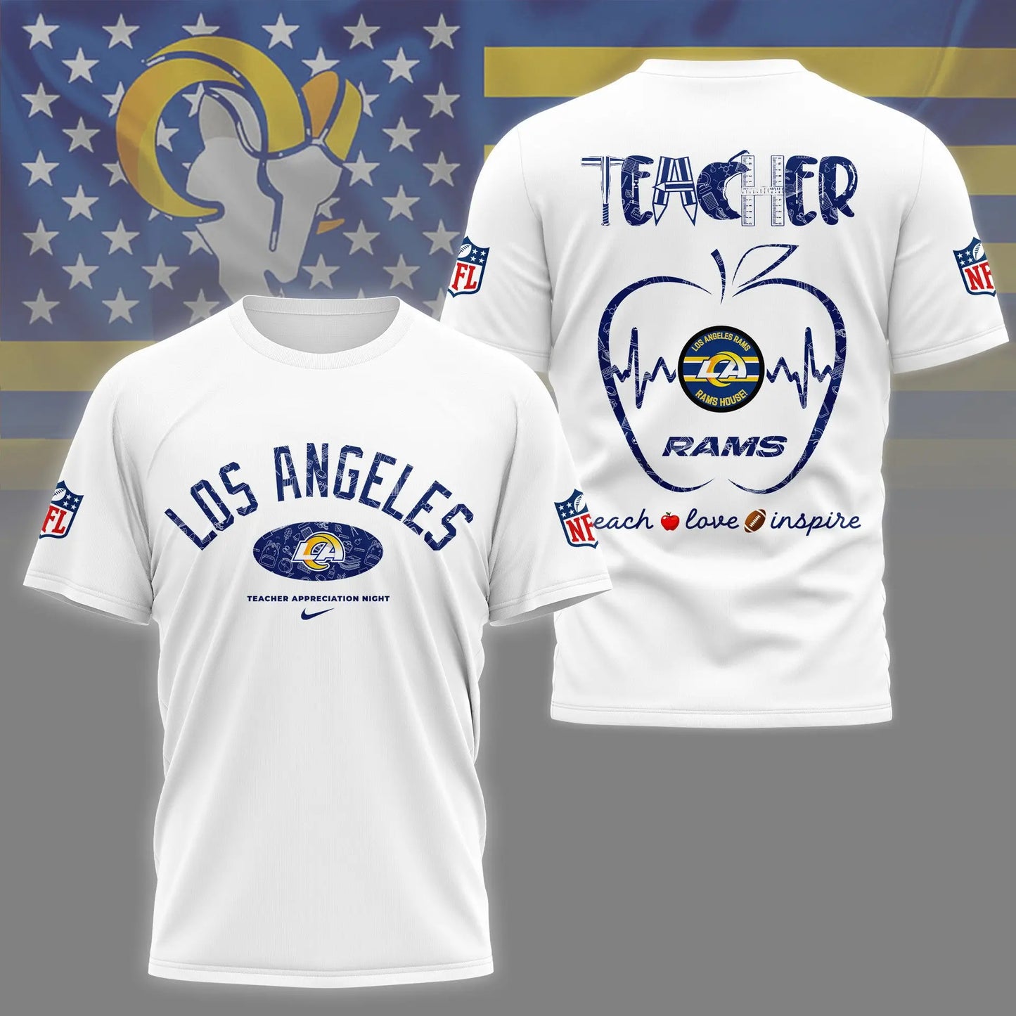 Los Angeles Rams |PREMIUM 3D TEACHER APPRECIATION DAY SHIRT NY - HuddleStyle.com - Image 6