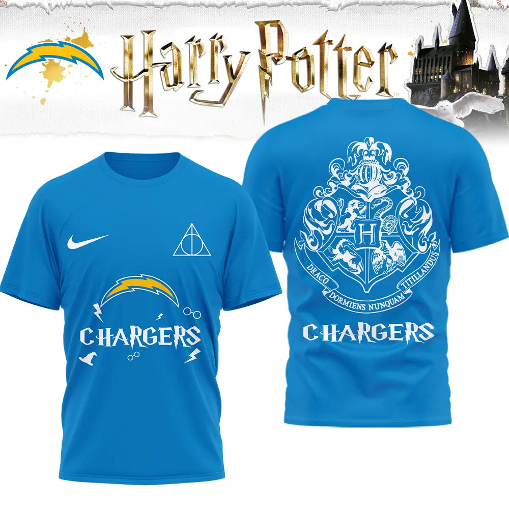 Los Angeles Chargers | Premium NFL x Harry Potter 3D Shirt HI - HuddleStyle.com - Image 2