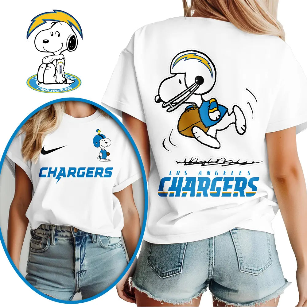 Los Angeles Chargers | Premium NFL x Peanuts 3D Shirt HI - HuddleStyle.com - Image 2