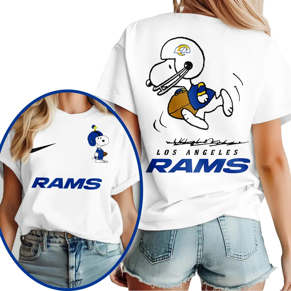 Los Angeles Rams | Premium NFL x Peanuts 3D Shirt HI - HuddleStyle.com - Image 2
