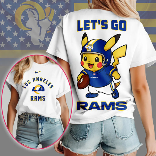 Los Angeles Rams | Premium NFL Pokemon Fan 3D Shirt NY - HuddleStyle.com - Main