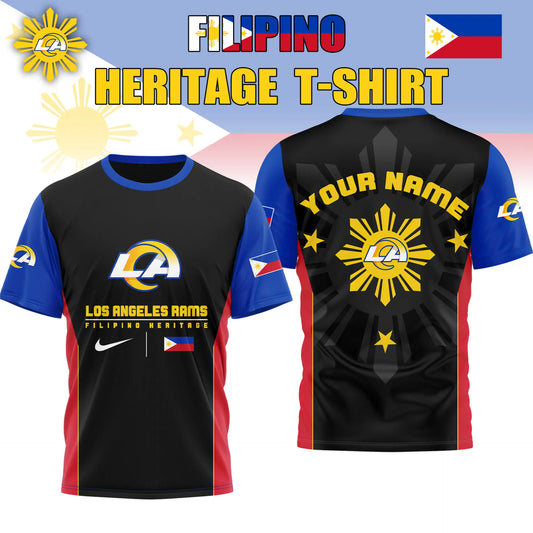 Los Angeles Rams | Premium NFL Filipino Heritage Celebration 3D Shirt HI - HuddleStyle.com - Main