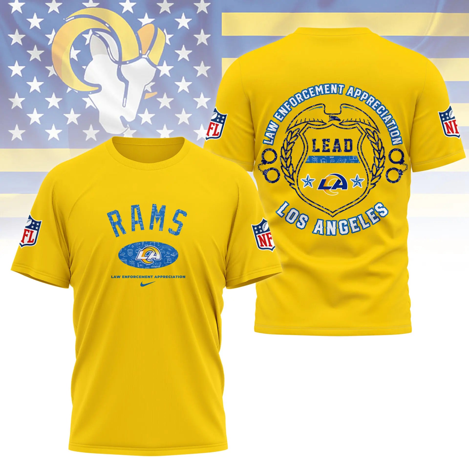 Los Angeles Rams | Premium Law Appreciation Month 3D Shirt NY - HuddleStyle.com - Image 5