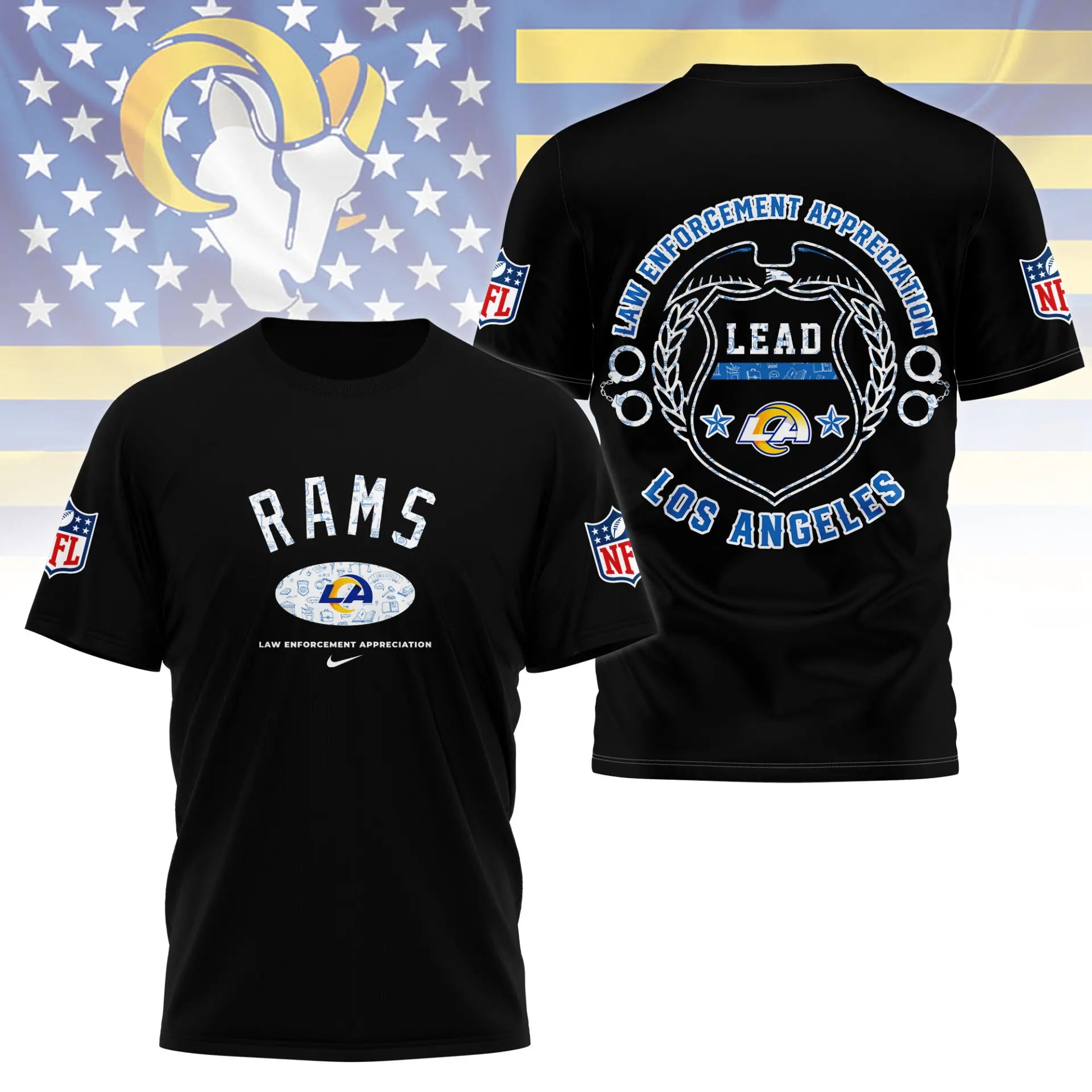 Los Angeles Rams | Premium Law Appreciation Month 3D Shirt NY - HuddleStyle.com - Image 2