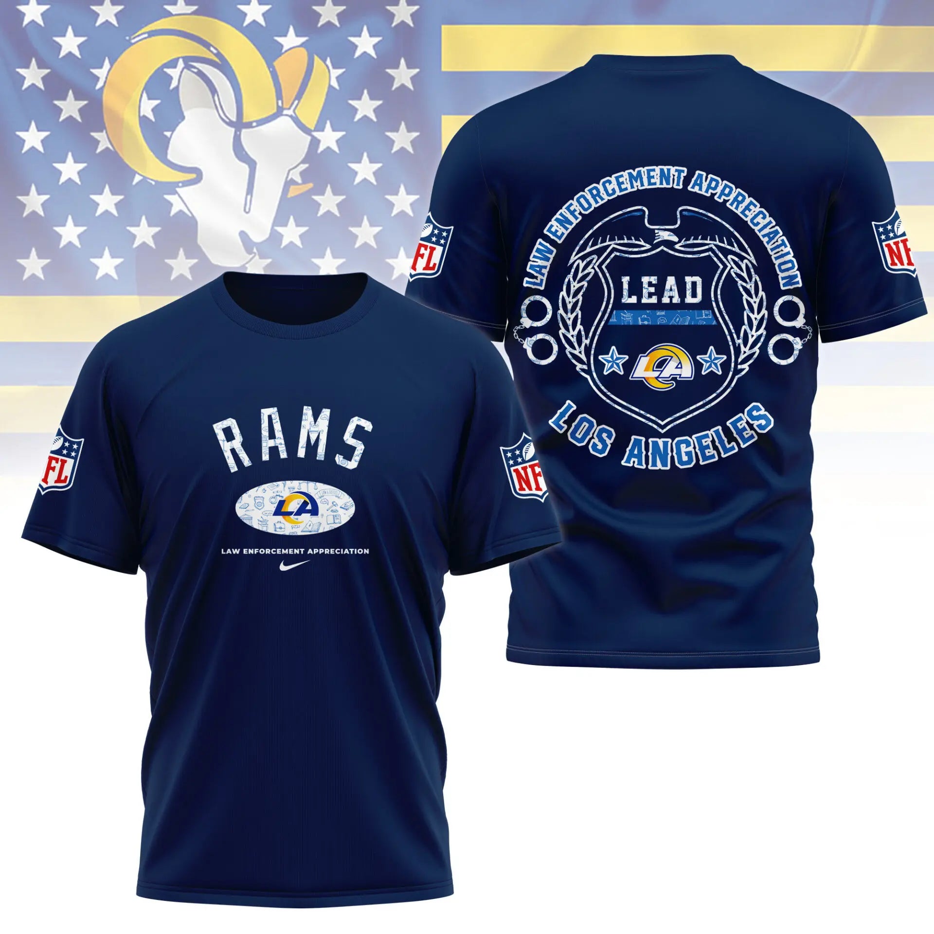 Los Angeles Rams | Premium Law Appreciation Month 3D Shirt NY - HuddleStyle.com - Image 4