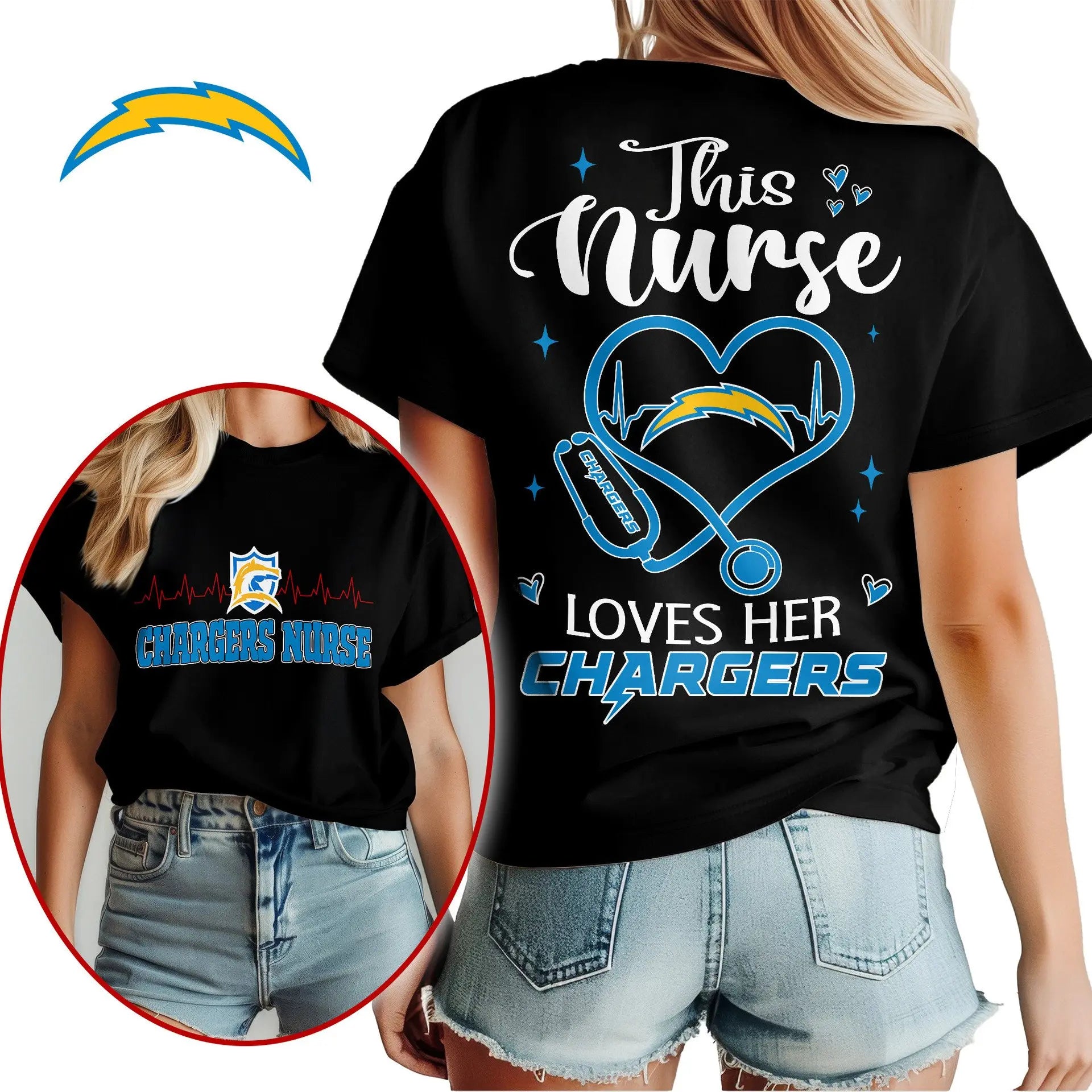 Los Angeles Chargers | Premium Nurse Appreciation Month Womenâ€™s Shirt NY - HuddleStyle.com - Image 5