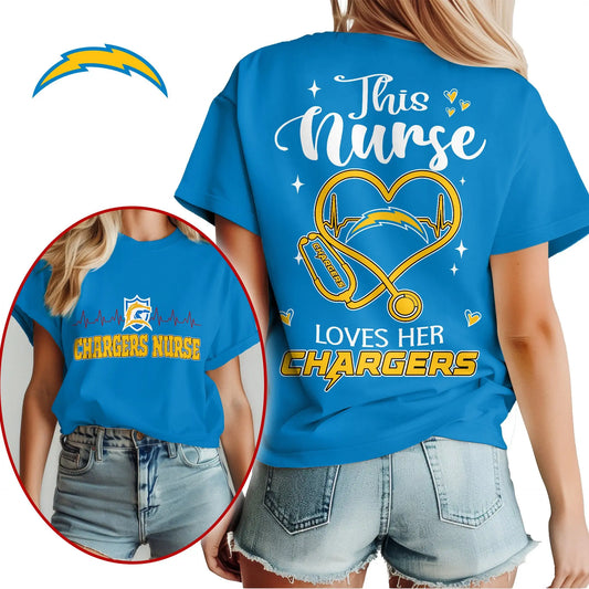 Los Angeles Chargers | Premium Nurse Appreciation Month Womenâ€™s Shirt NY - HuddleStyle.com - Main