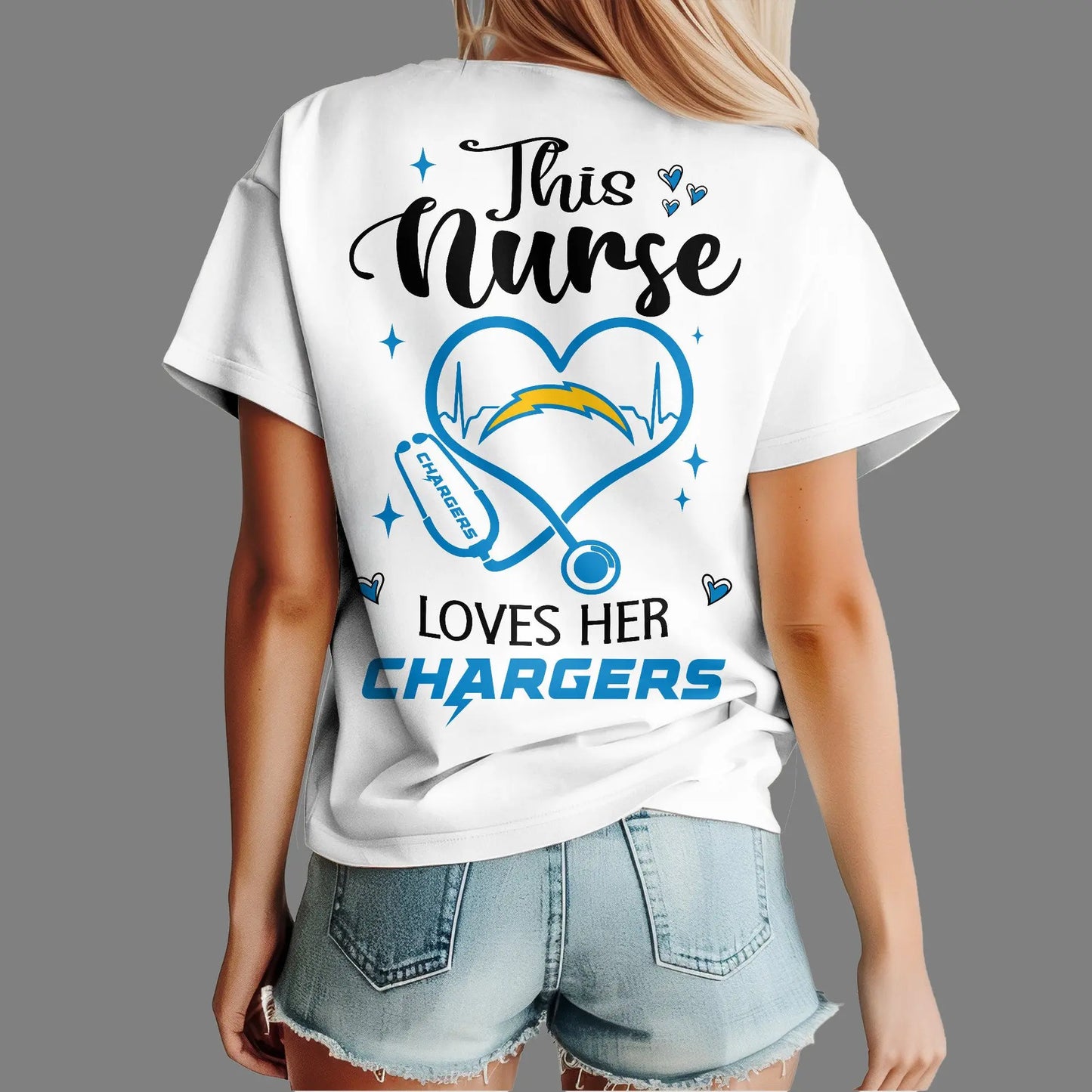 Los Angeles Chargers | Premium Nurse Appreciation Month Womenâ€™s Shirt NY - HuddleStyle.com - Image 4