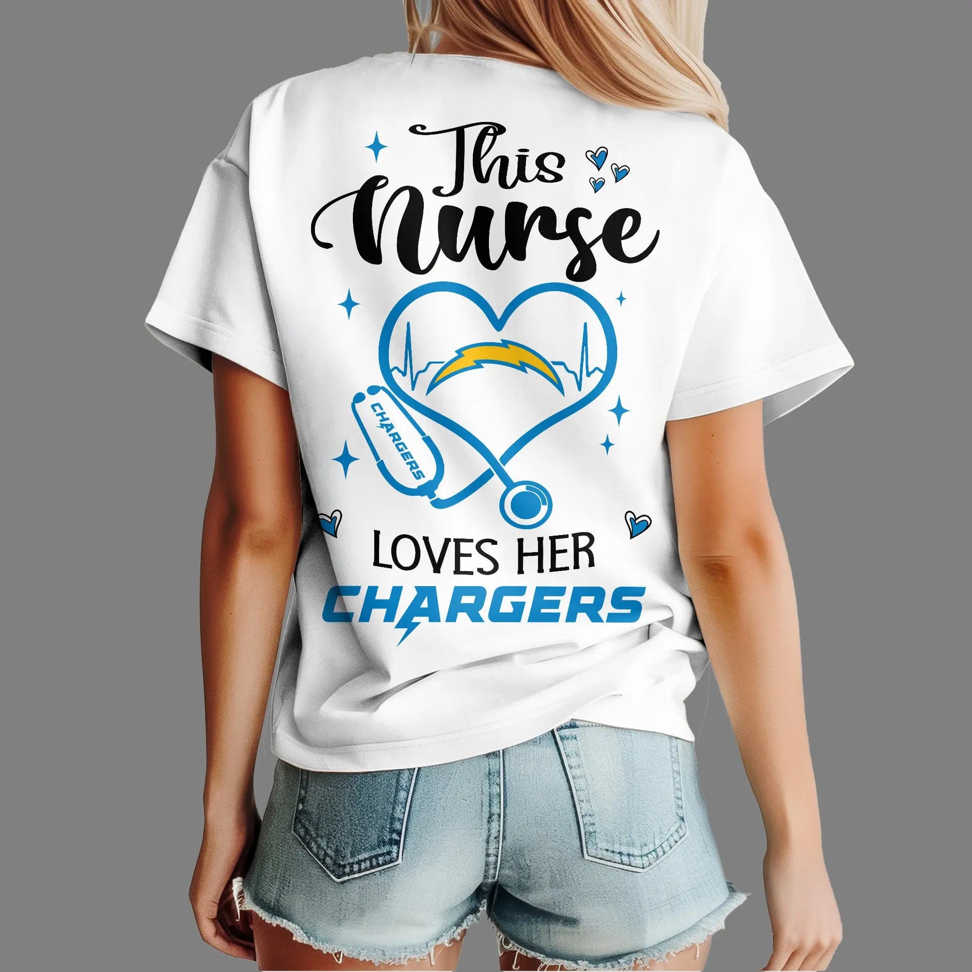 Los Angeles Chargers | Premium Nurse Appreciation Month Womenâ€™s Shirt NY - HuddleStyle.com - Image 4