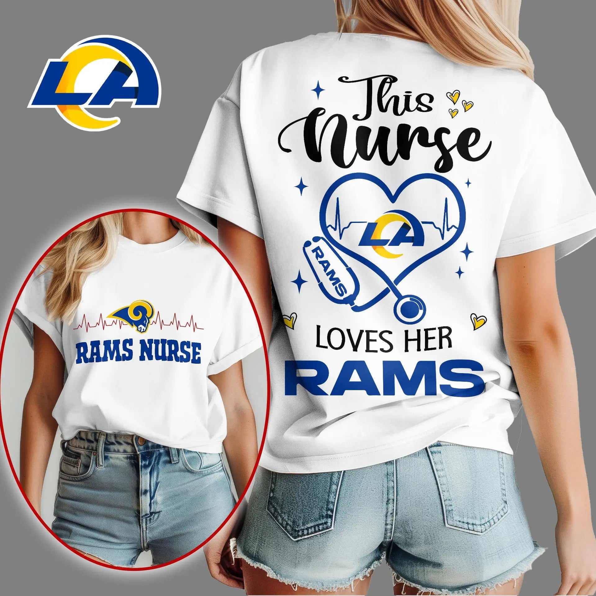 Los Angeles Rams | Premium Nurse Appreciation Month Womenâ€™s Shirt NY - HuddleStyle.com - Image 4