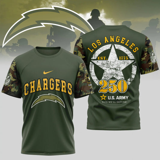 Los Angeles Chargers | Premium U.S.Army 3D Shirt TD - HuddleStyle.com - Main
