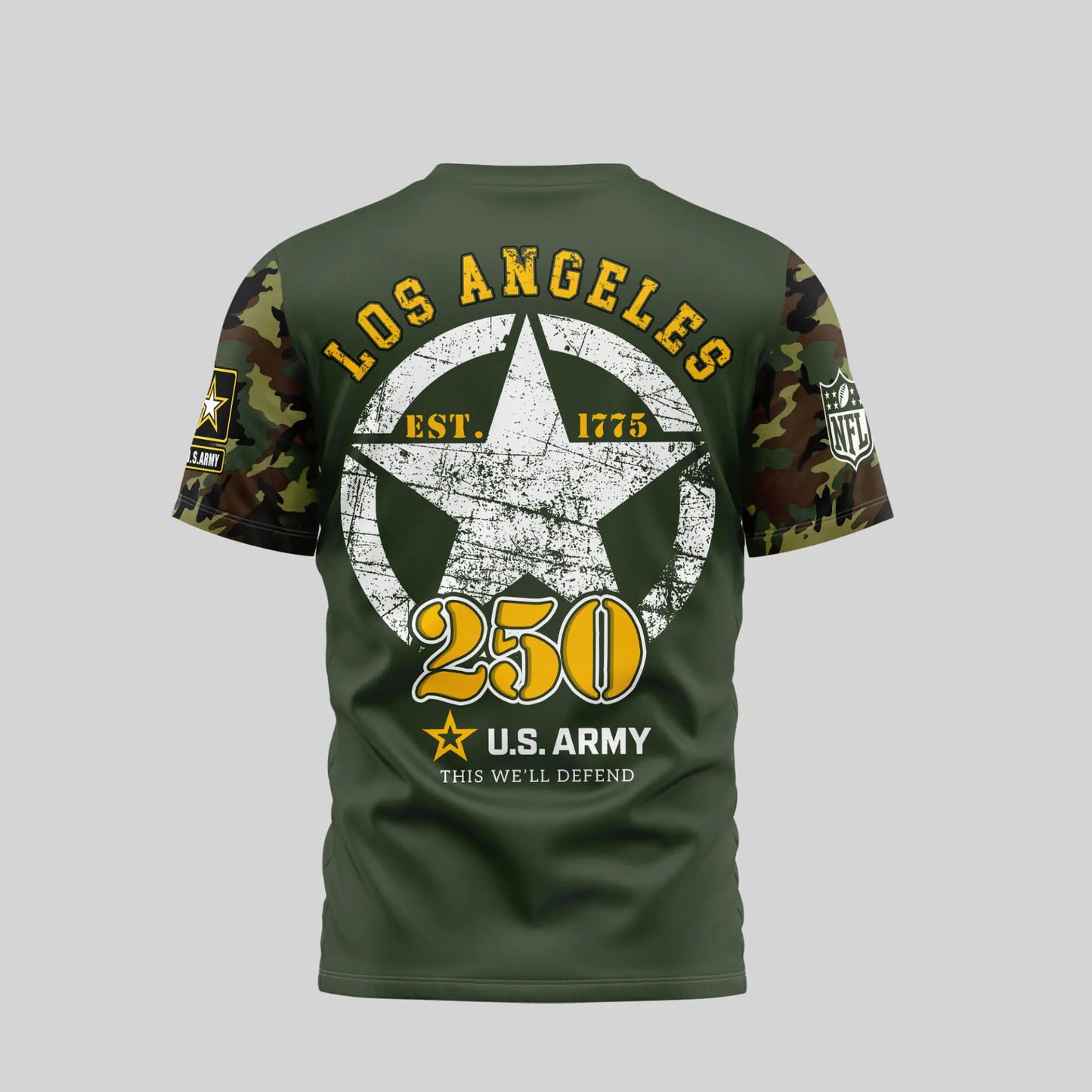 Los Angeles Chargers | Premium U.S.Army 3D Shirt TD - HuddleStyle.com - Image 2