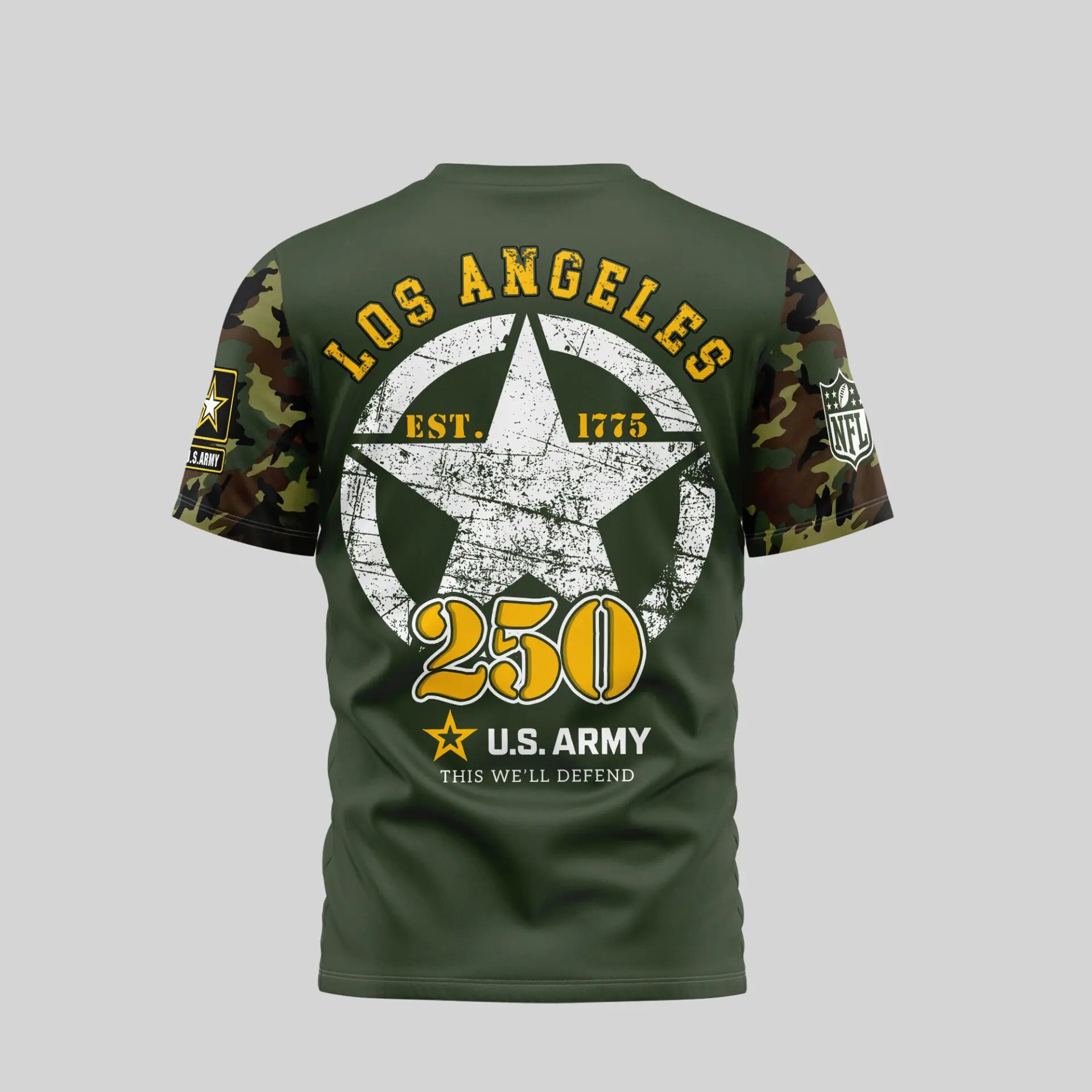 Los Angeles Chargers | Premium U.S.Army 3D Shirt TD - HuddleStyle.com - Image 2