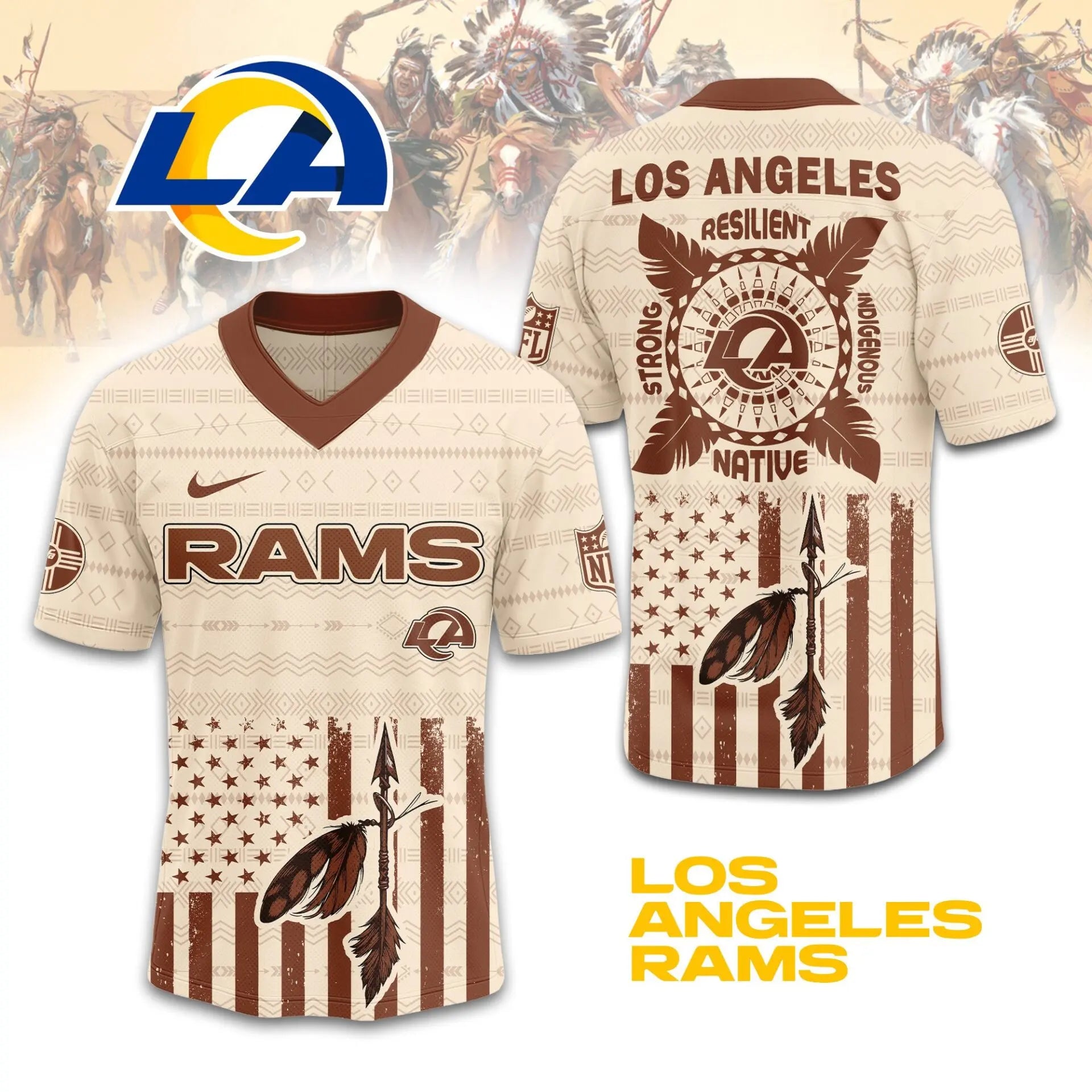 Los Angeles Rams | Premium Native American Jersey TD - HuddleStyle.com - Image 4