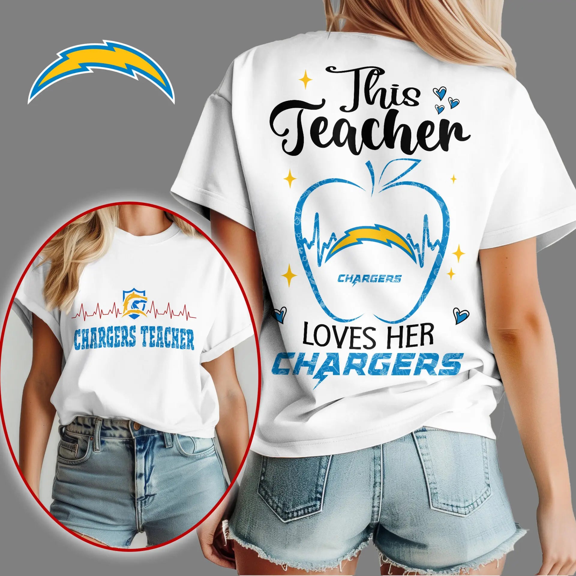 Los Angeles Chargers | Premium Teacher Appreciation Month Women Shirt NY - HuddleStyle.com - Image 4