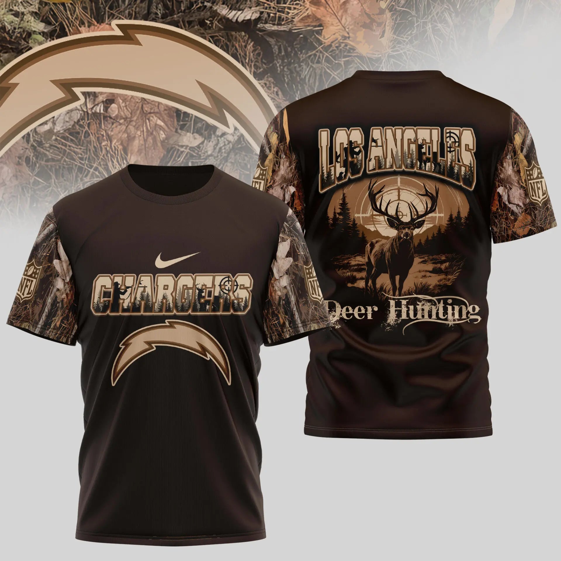 Los Angeles Chargers | Premium NFL Deer Hunting 3D Shirt TD - HuddleStyle.com - Image 2