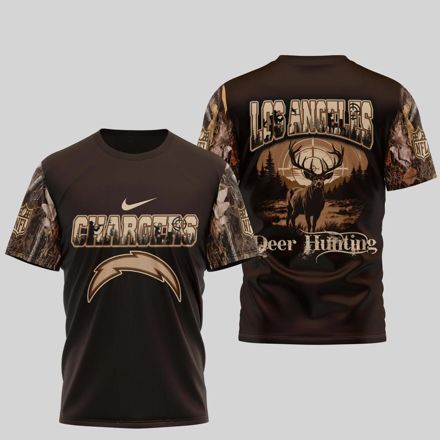Los Angeles Chargers | Premium NFL Deer Hunting 3D Shirt TD - HuddleStyle.com - Image 4