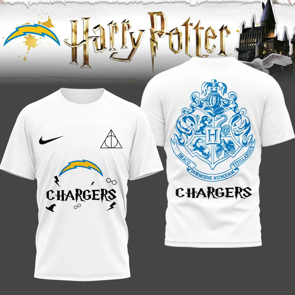 Los Angeles Chargers | Premium NFL x Harry Potter 3D Shirt HI - HuddleStyle.com - Main