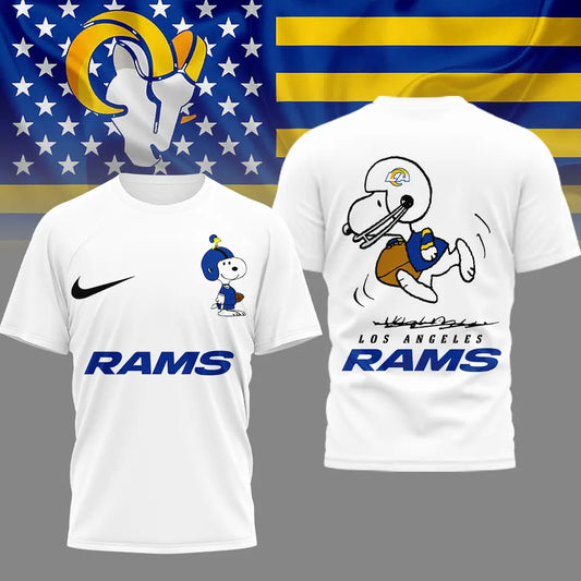Los Angeles Rams | Premium NFL x Peanuts 3D Shirt HI - HuddleStyle.com - Main