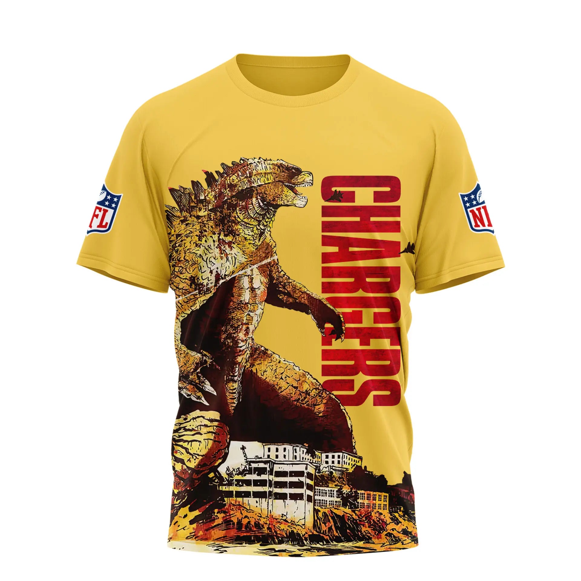Los Angeles Chargers | Premium NFL Godzilla King of the Monsters 3D Shirt NY - HuddleStyle.com - Image 2