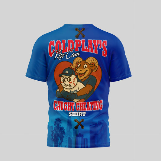 Los Angeles Rams - Los Angeles Dodgers | Kiss Cam Caught Cheating 3D Shirt TD - HuddleStyle.com - Main